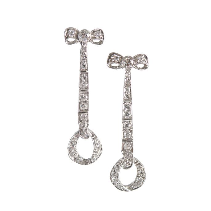   Tiffany &amp; Co.  - Pair of garland style diamond pendant earrings | MasterArt